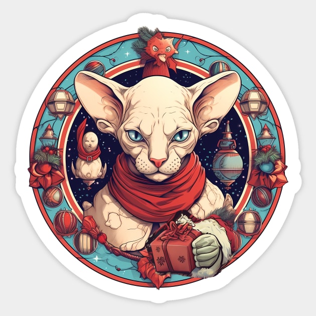 Sphynx Cat Xmas, Love Cats Sticker by logiamerch